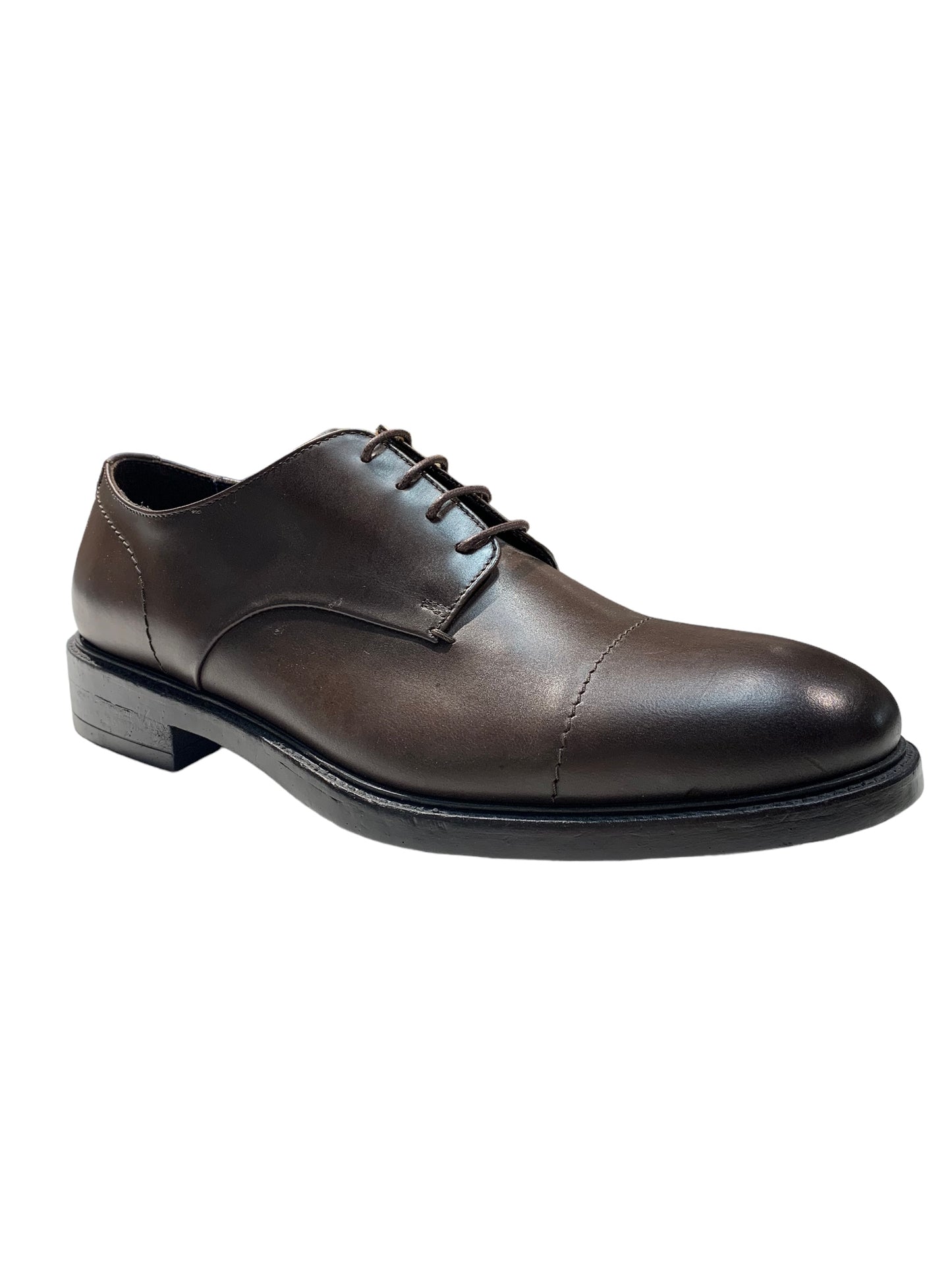 klassischer der leder herren halbschuh in farbe caffee braun made in italy