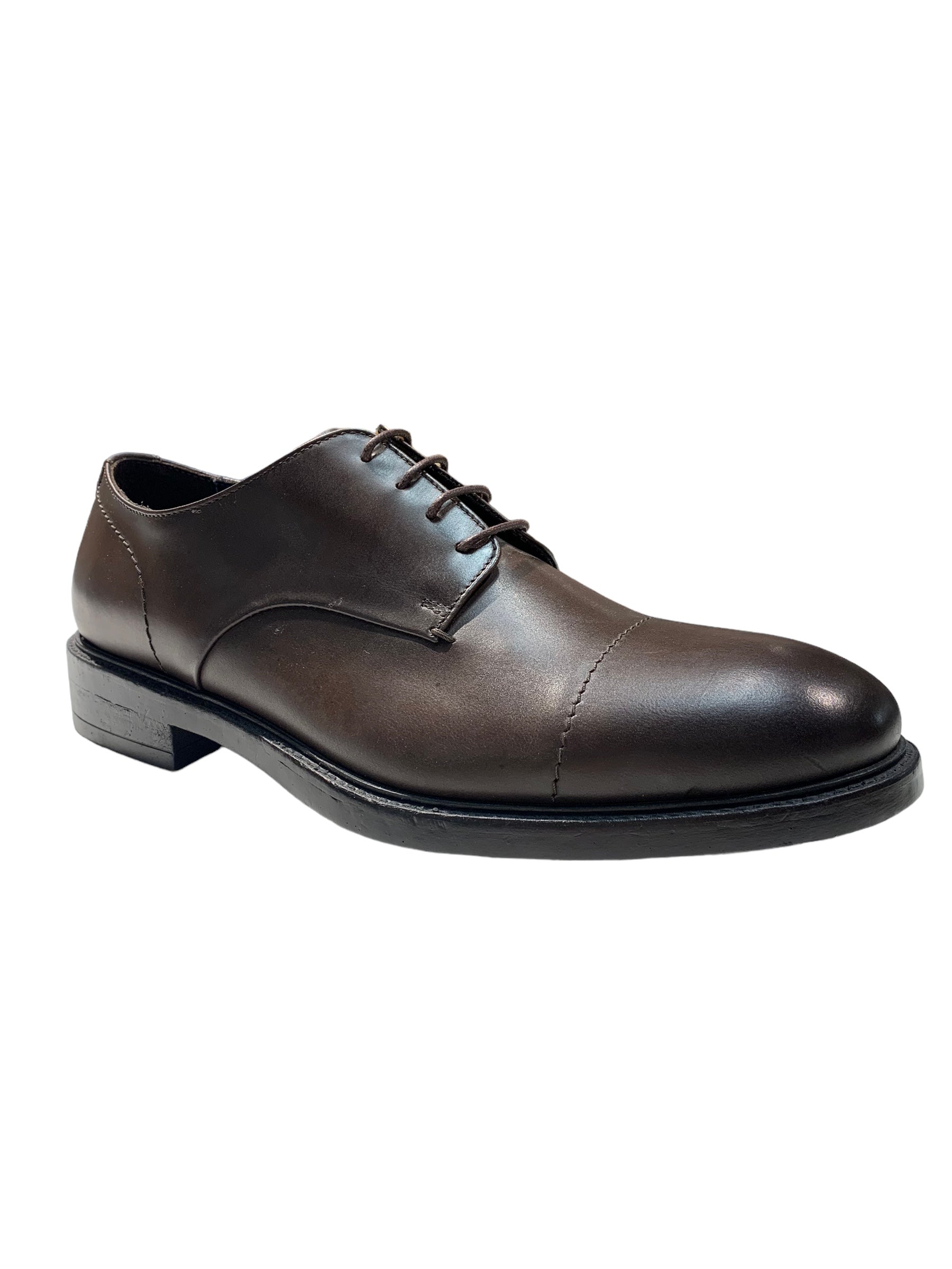 klassischer der leder herren halbschuh in farbe caffee braun made in italy