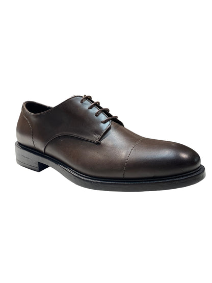 klassischer der leder herren halbschuh in farbe caffee braun made in italy