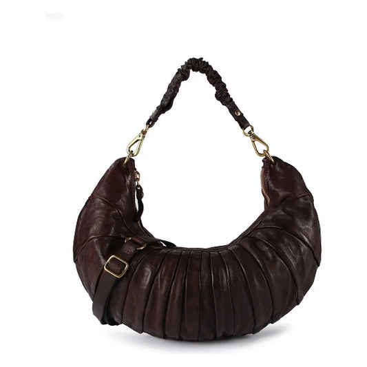 Campomaggi Luna L - Shoulder Bag In Cowhide Leather Dyed With Pleats