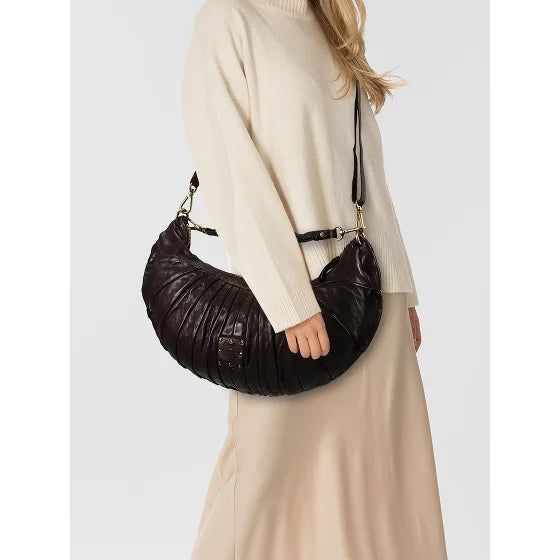 Campomaggi Luna L - Shoulder Bag In Cowhide Leather Dyed With Pleats