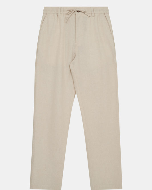 ANERKJENDT AKJAN COT/LINEN ELA PANTS in Brown Rice