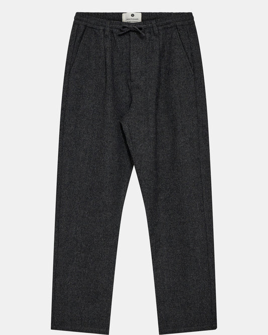 ANERKJENDT AKJAN WOOL PANTS in Dark grey mel