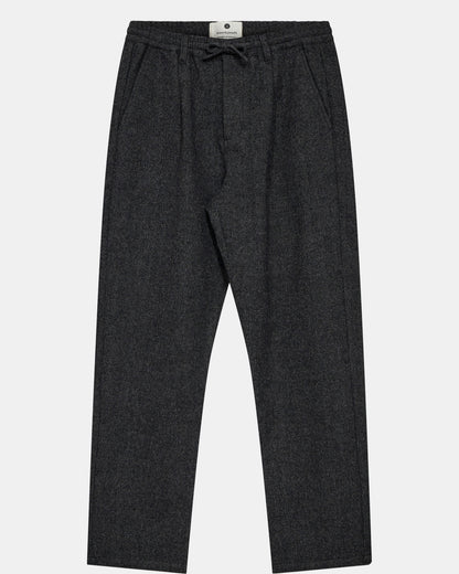 ANERKJENDT AKJAN WOOL PANTS in Dark grey mel