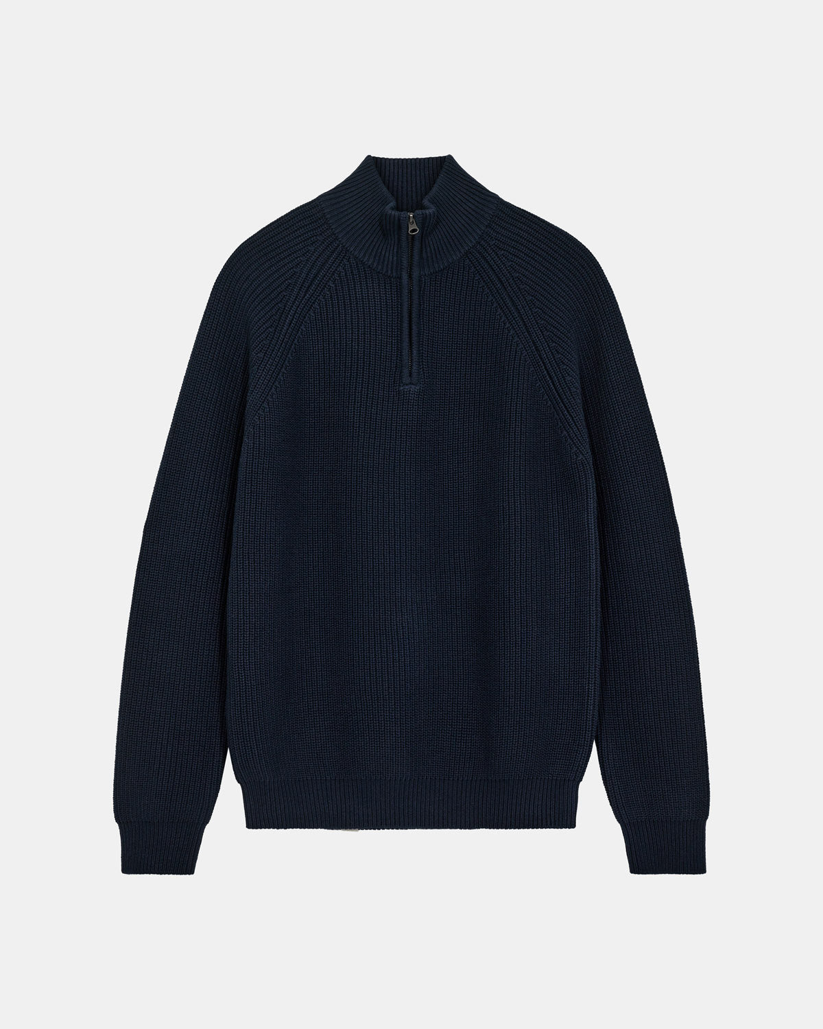ANERKJENDT AKSUNE PATENT HALF ZIP KNIT in Sky Captain