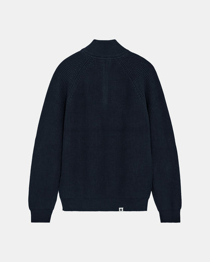 ANERKJENDT AKSUNE PATENT HALF ZIP KNIT in Sky Captain