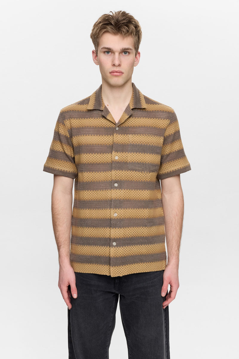 ANERKJENDT AKLEANDER STRIPE LACE SS SHIRT