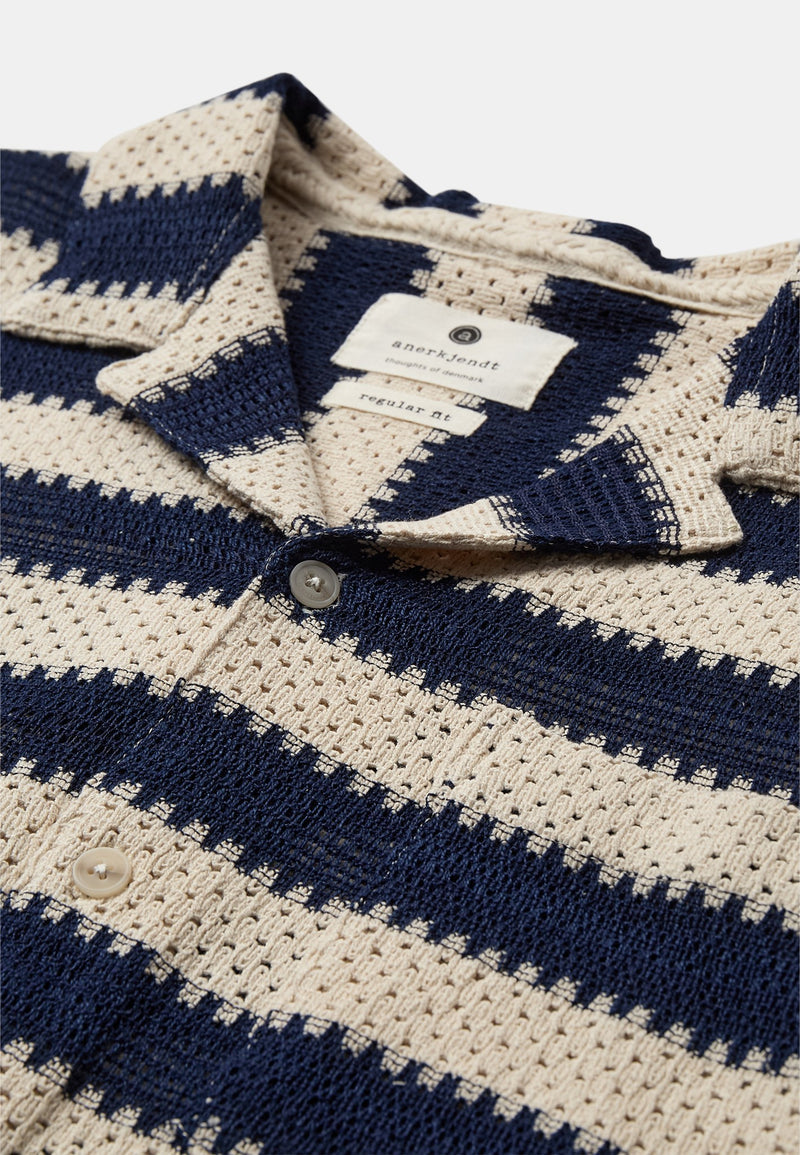 ANERKJENDT AKLEANDER STRIPE LACE SS SHIRT