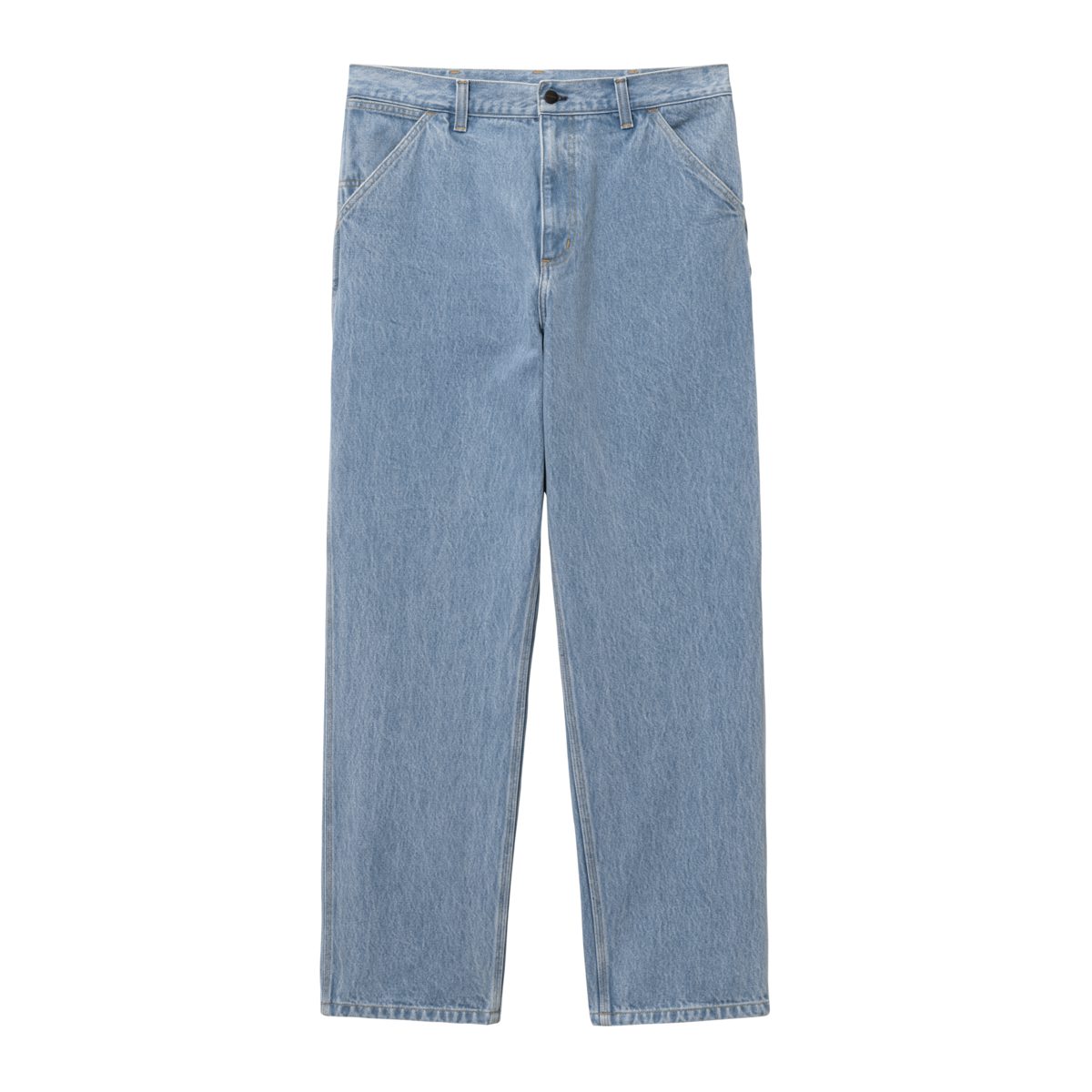 Carhartt WIP Single Knee Pant 100% Cotton Smith Denim Stone Bleached and Stone Wash