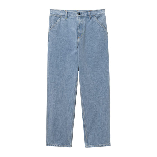 Carhartt WIP   Single Knee Pant 100% Cotton Smith Denim Stone Bleached and Stone Wash