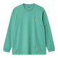 Carhartt WIP L/S Chase T-Shirt in Aqua Green/Gold