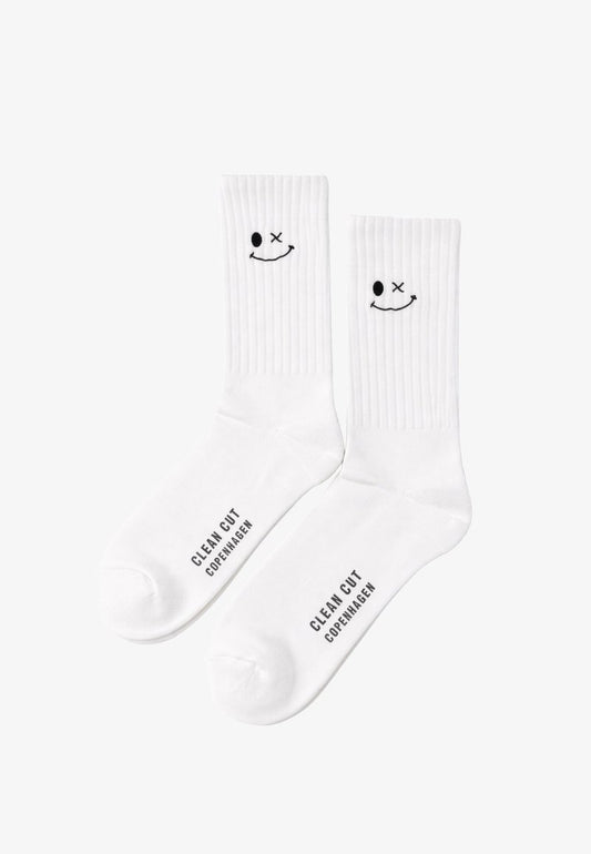 Clean Cut Copenhagen Logo 2-pack socks in Weiß