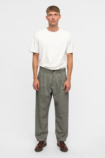 Anerkjendt AKJAKOB WOOL PANTS in Caviar melange