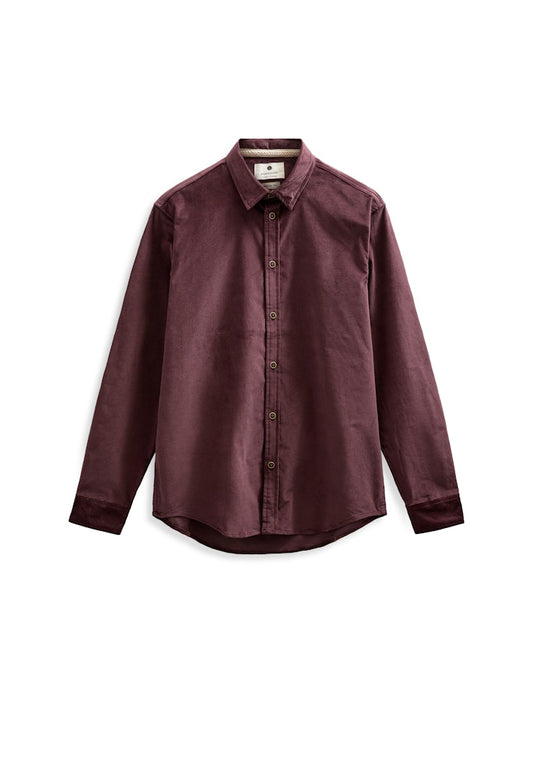 Anerkjendt AKLEIF SOLID CORD SHIRT in Vineyard wine