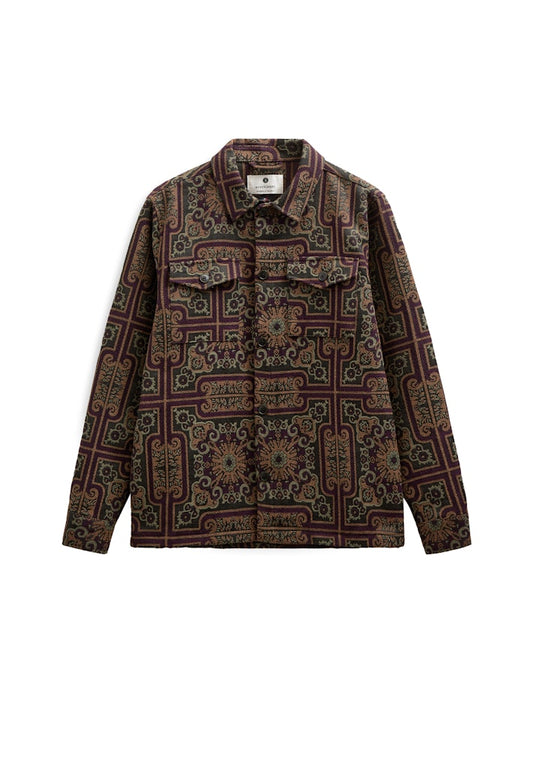 Anerkjendt AKOSCAR PAISLEY JACQ OVERSHIRT in Forest night