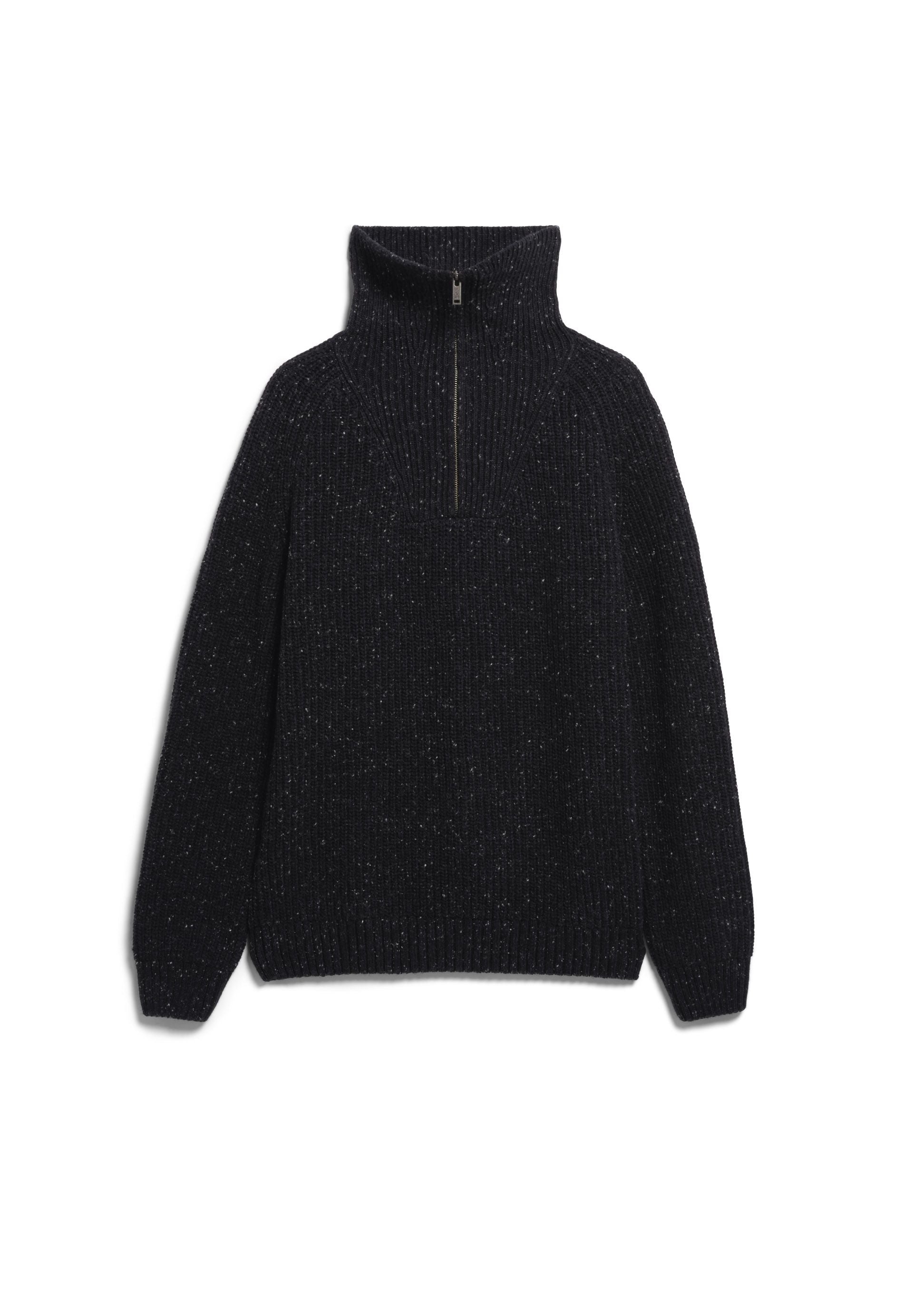 Armedangels Tweed Knit Troyer Herren in Schwarz
