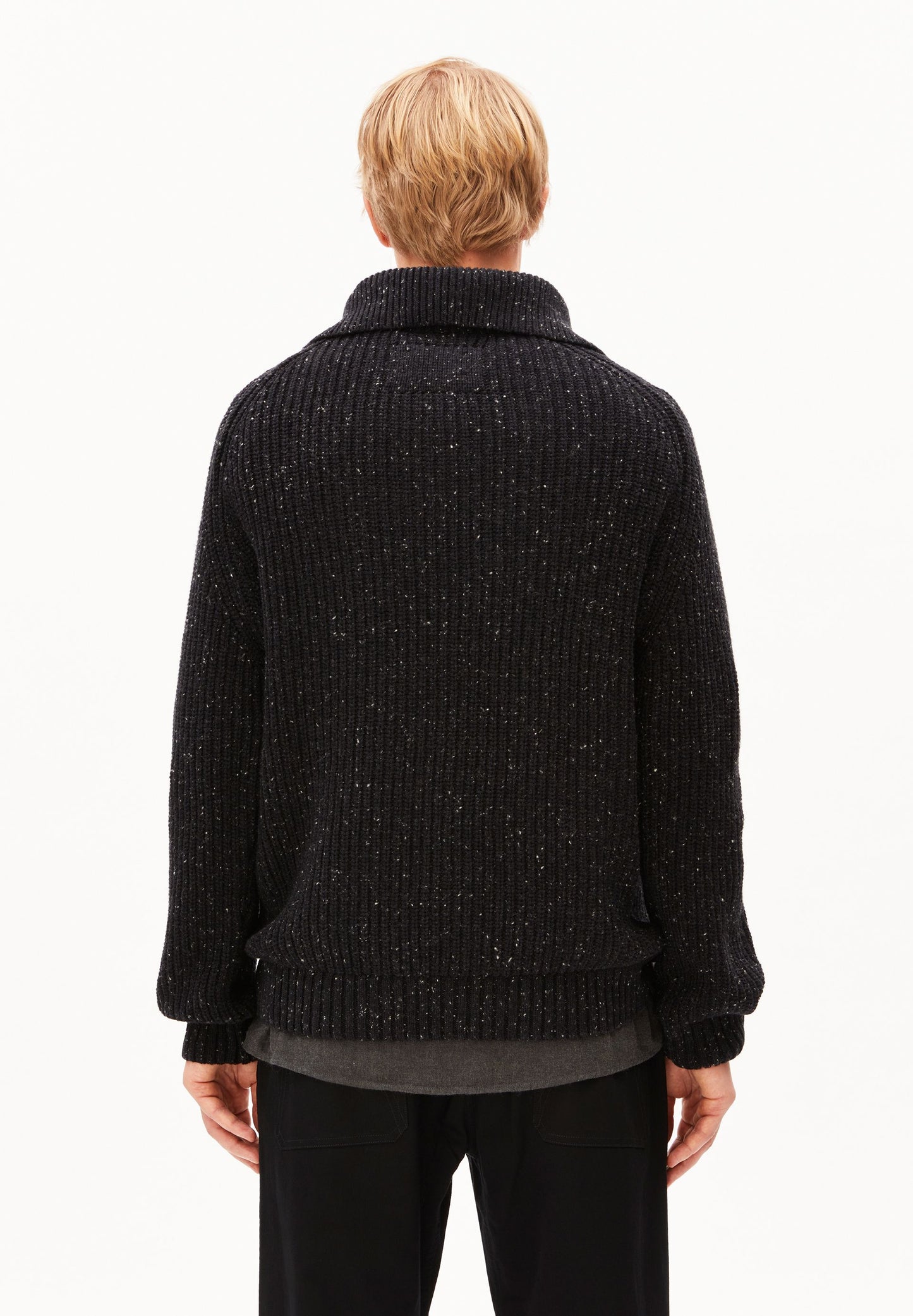 Armedangels Tweed Knit Troyer Herren in Schwarz