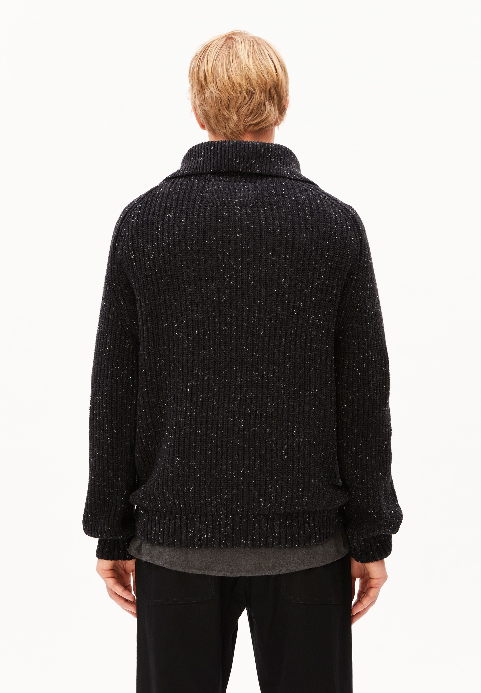 Armedangels Tweed Knit Troyer Herren in Schwarz