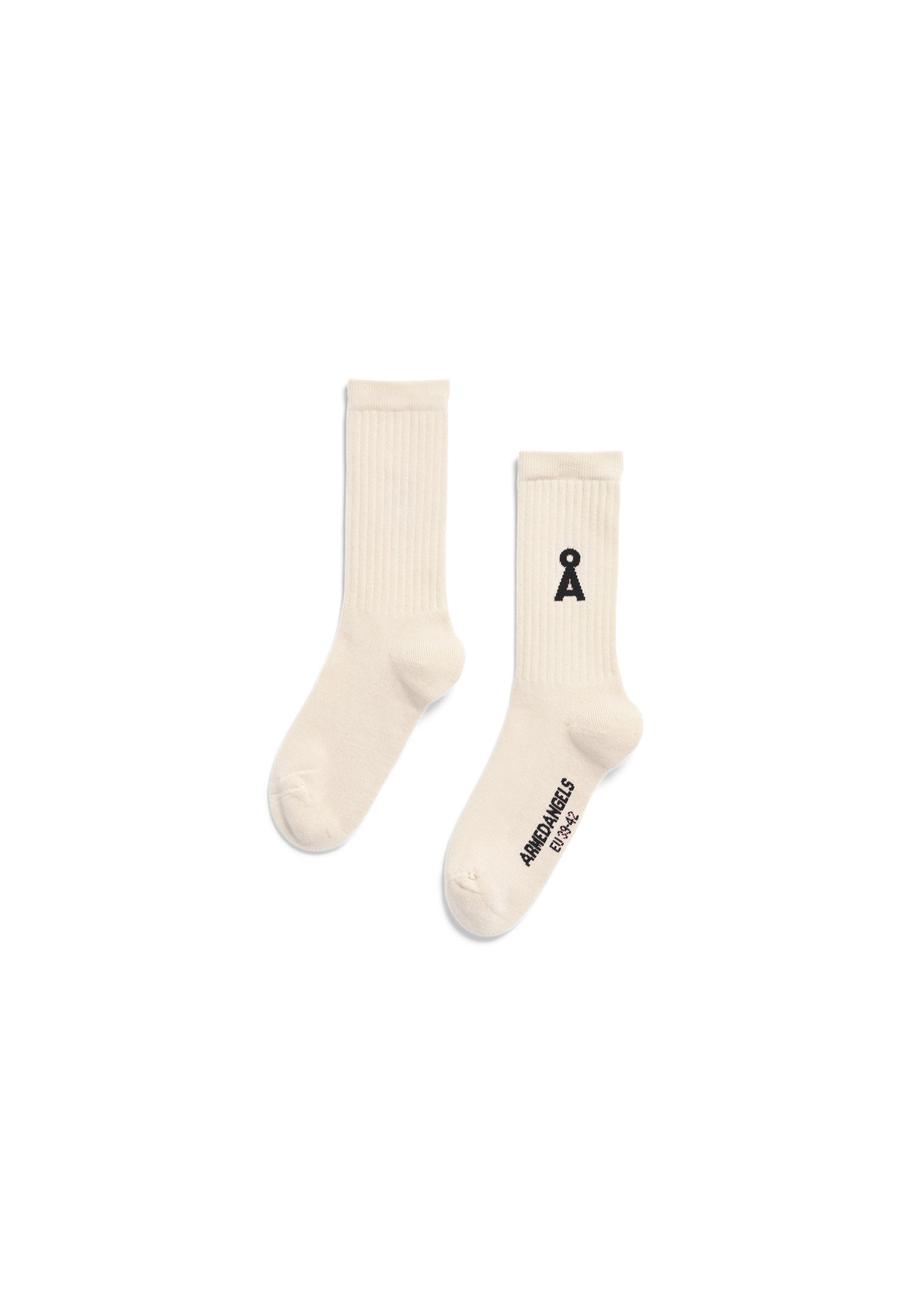 Armedangels SAAMUS BOLD SOCKS Winter in oatmilk-black