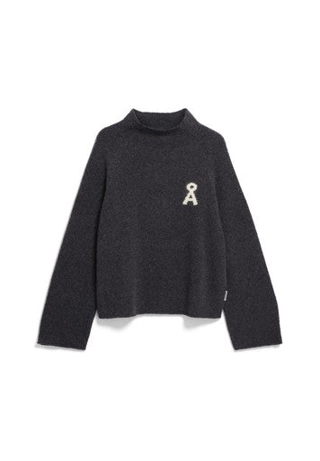 Armedangels Iconic A Bouclé Sweater Damen HW26 in steel melange-oatmilk