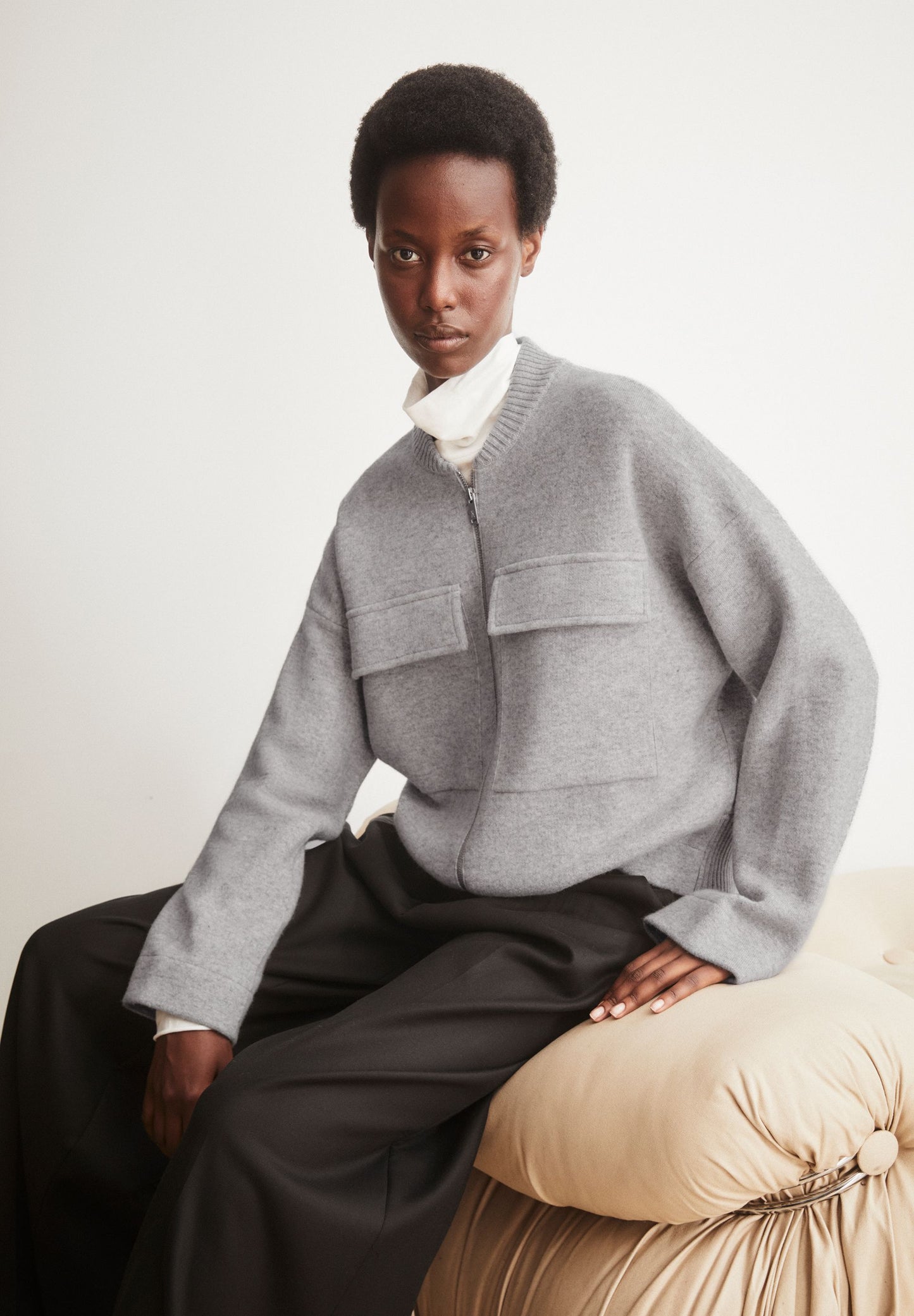 Armedangels Cotton-wool Bomber Knit Jacket Damen