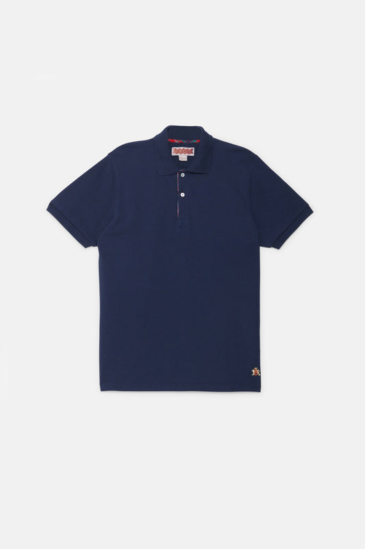 BARACUTA TARTAN PLACKET POLO in Dunkelblau
