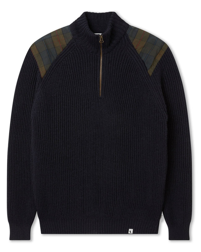 Peregrine Bexley Quarter Zip Jumper in Dunkelblau