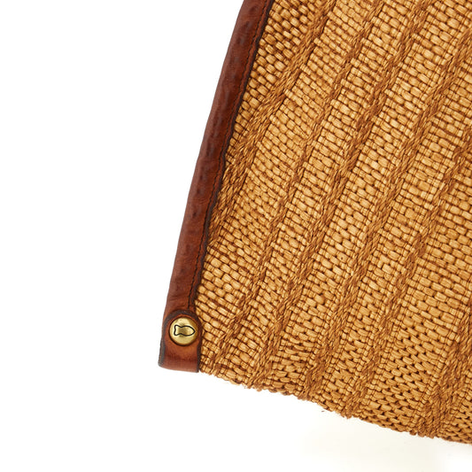 Campomaggi ATENA - SHOPPING STRAW+COW- P/D WHITE+D/COGNAC