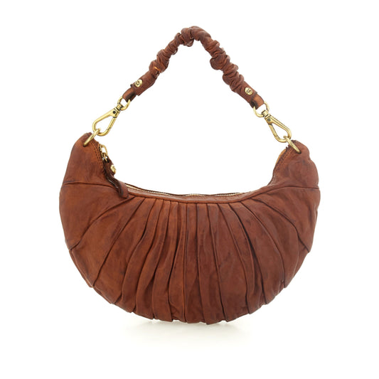 Campomaggi Luna S - Shoulder Bag In Cowhide Leather Dyed With Pleats