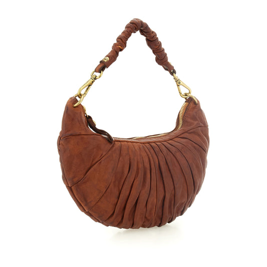 Campomaggi Luna S - Shoulder Bag In Cowhide Leather Dyed With Pleats