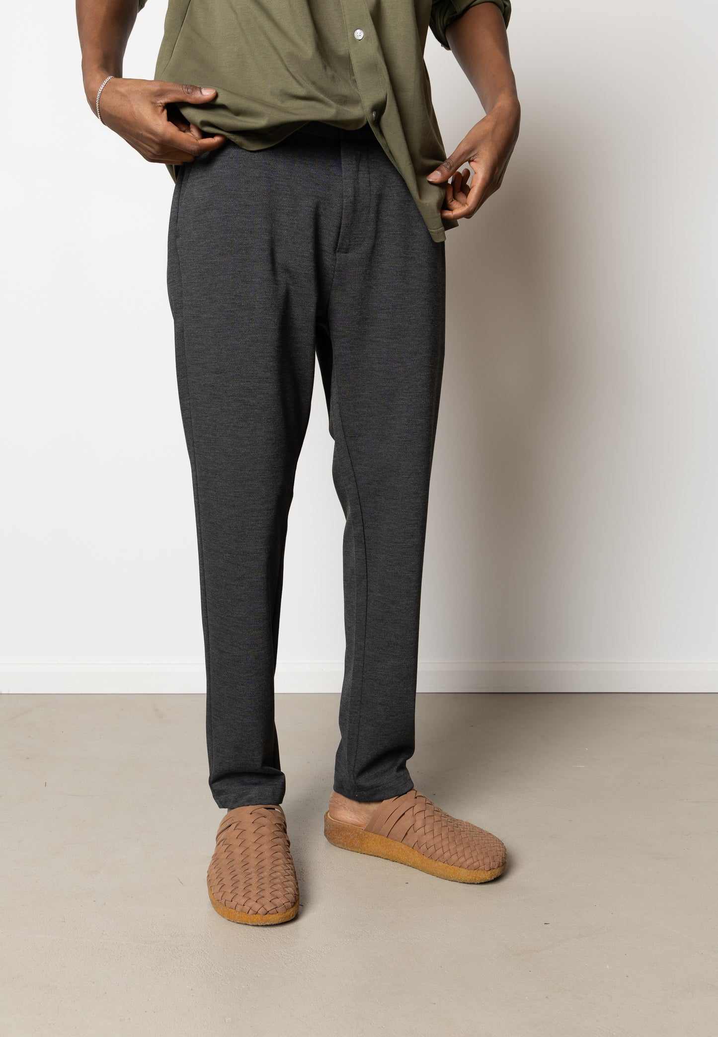 Clean Cut Copenhagen Milano Brendon Jersey Pants in Dark Khaki