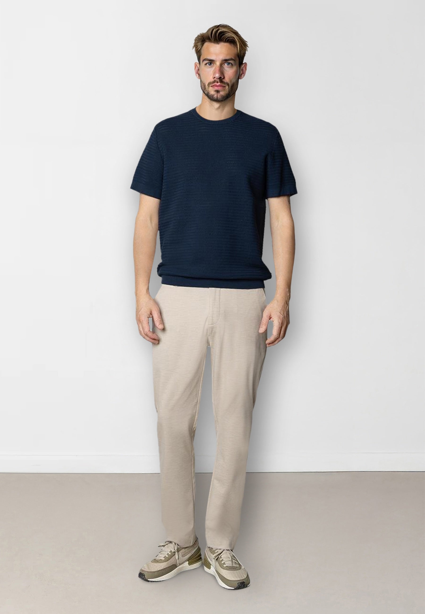 Clean Cut Copenhagen Owen knitted t-shirt FS25 in Dunkelblau