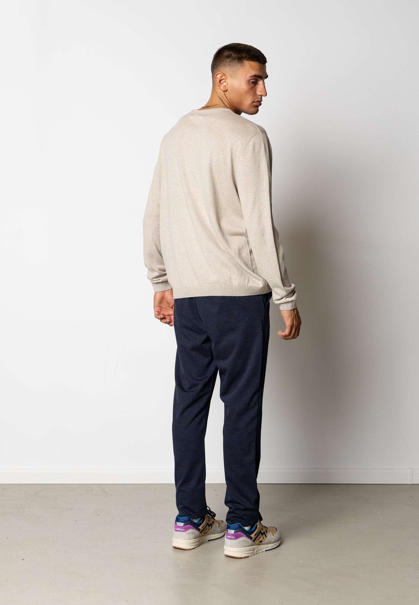 Clean Cut Copenhagen Claude crewneck knit FS25 in Ecru Melange