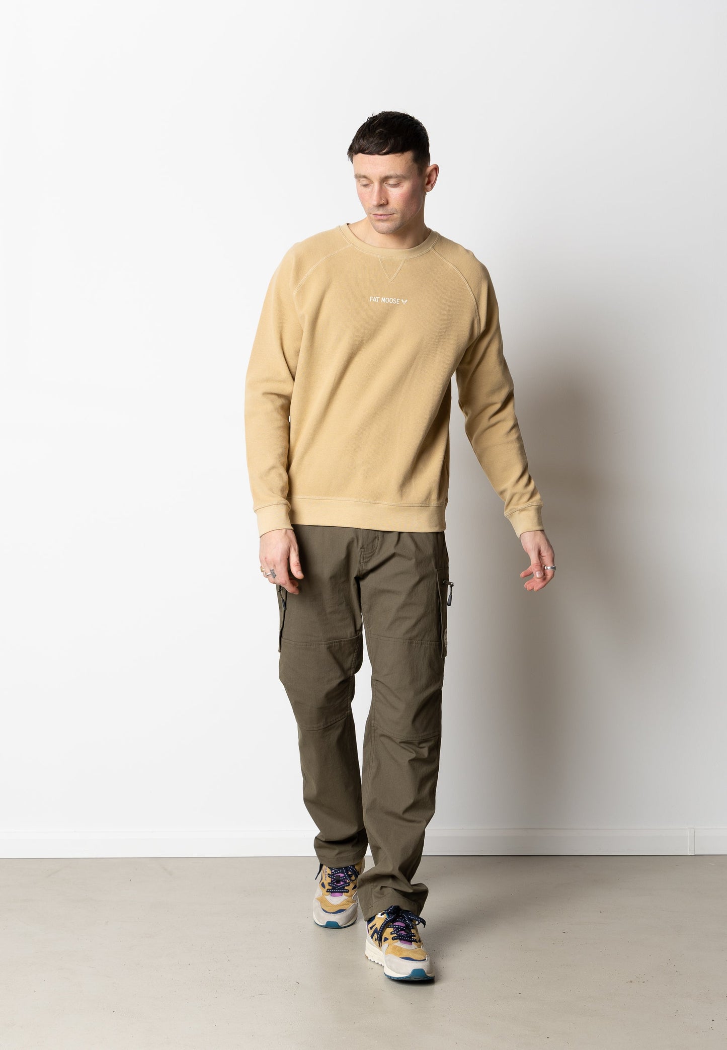Fat Moose Christopher Organic Crew Neck in Khaki