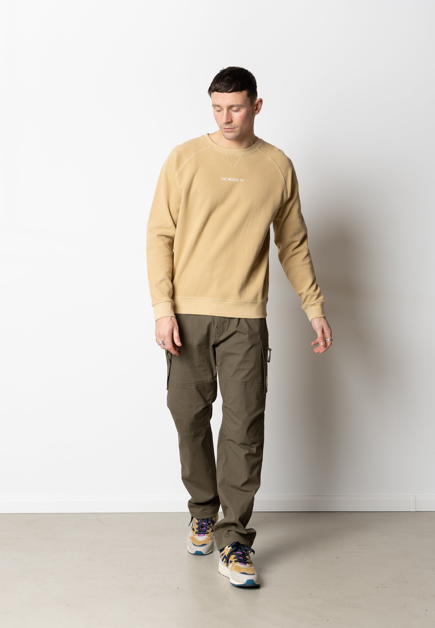 Fat Moose Christopher Organic Crew Neck in Khaki