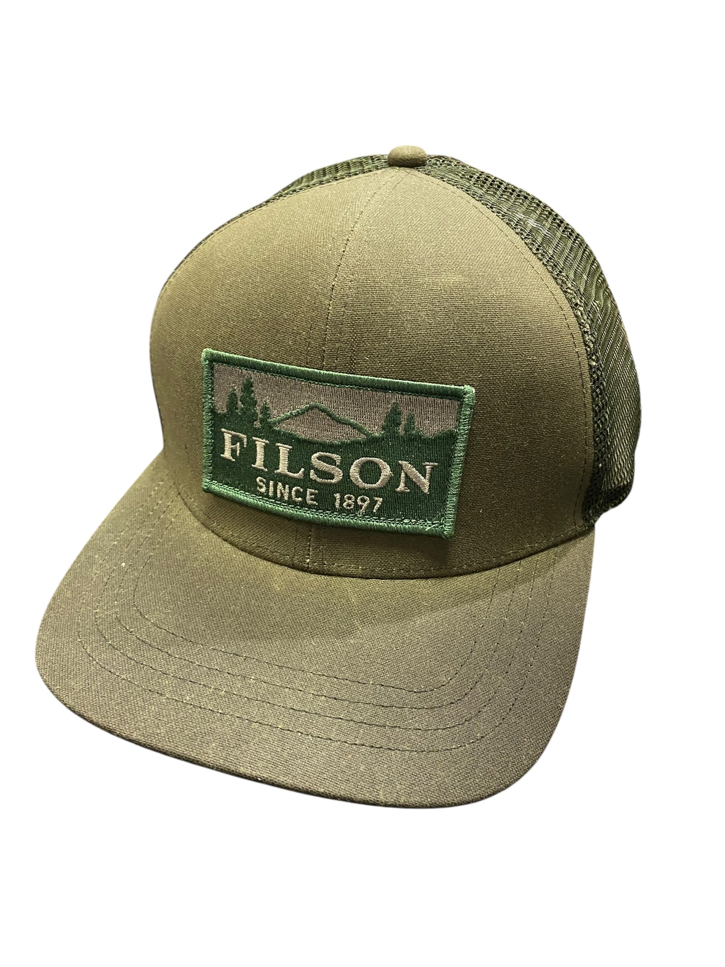 Filson SCENIC WAXED LOGGER MESH CAP OIL FINISH TIN CLOTH