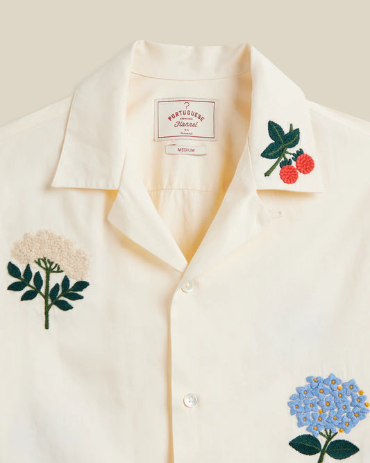 Portoguese Flannel EMBROIDERY FLOWERS Shirt