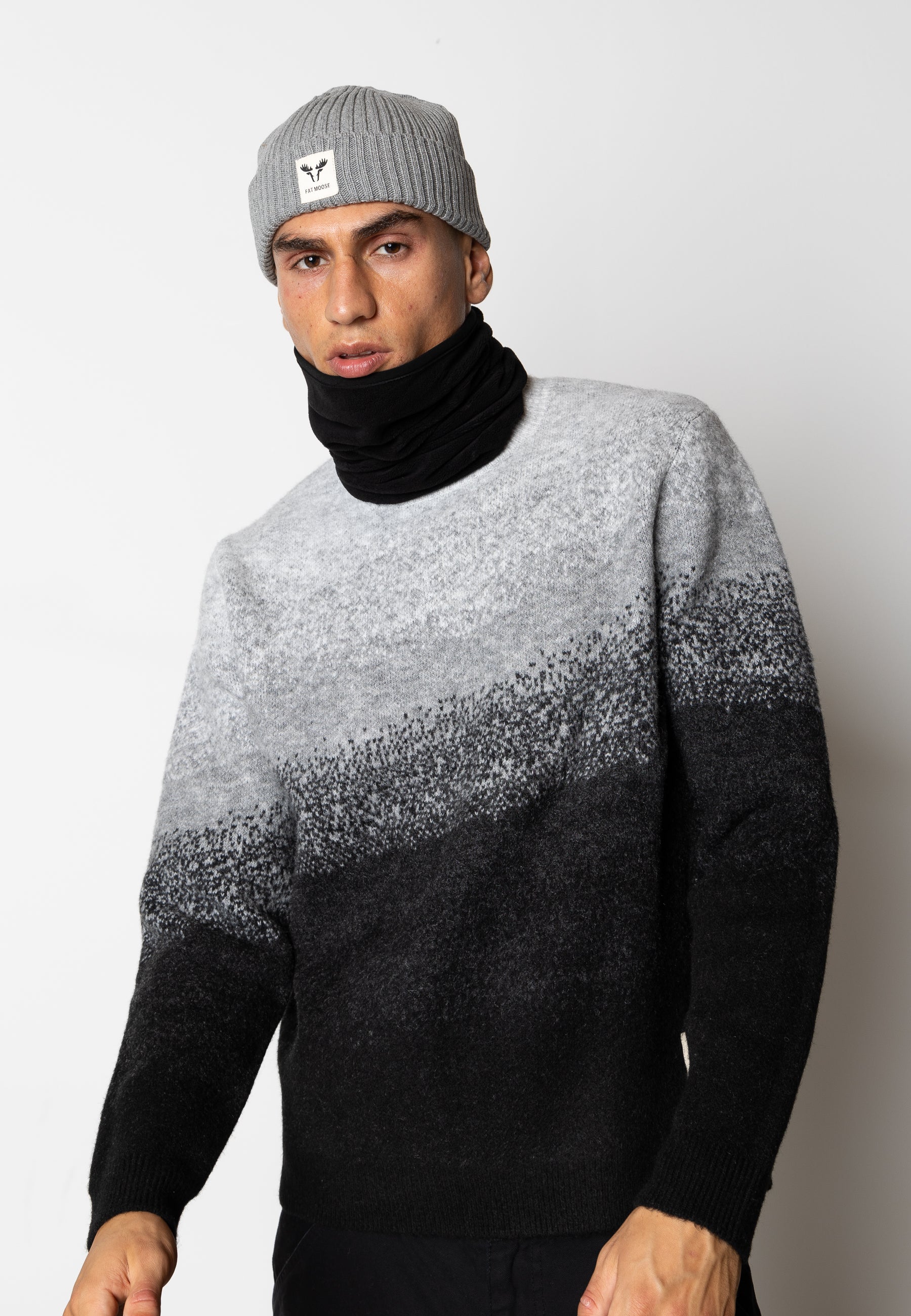Fat Moose Fat Beanie in Light Grey Melange