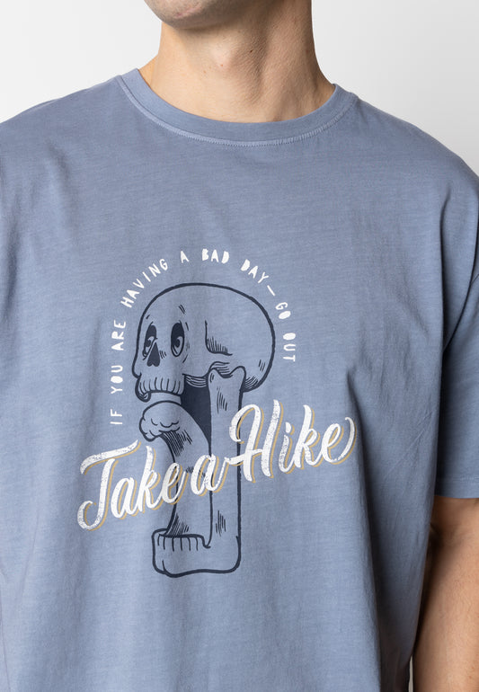 Fat Moose Hike Tee in Dusty Blue