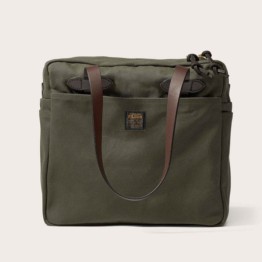 Filson TOTE BAG WITH ZIPPER in OTTER GREEN