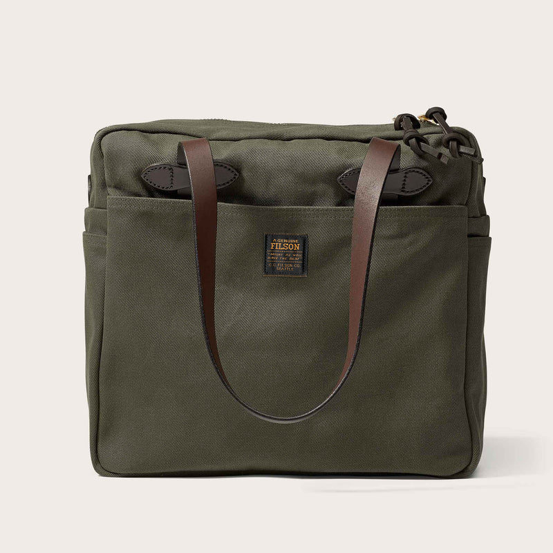 Filson TOTE BAG WITH ZIPPER in OTTER GREEN