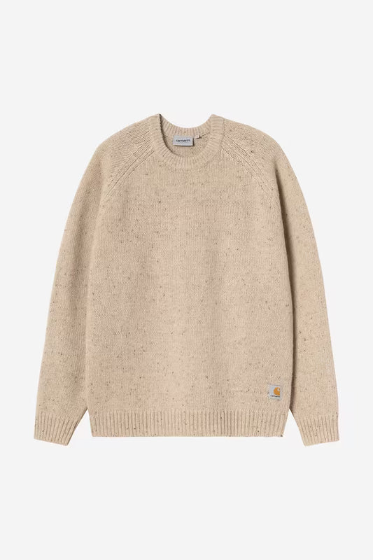 Carhartt WIP Anglistic Sweater in Speckled Fleur de Sel