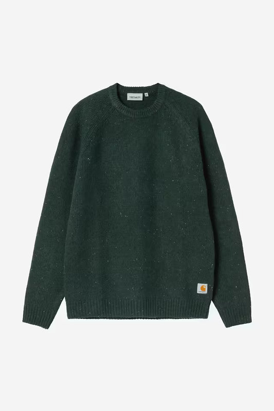 Carhartt WIP Anglistic Sweater in Speckled Dark Scarab
