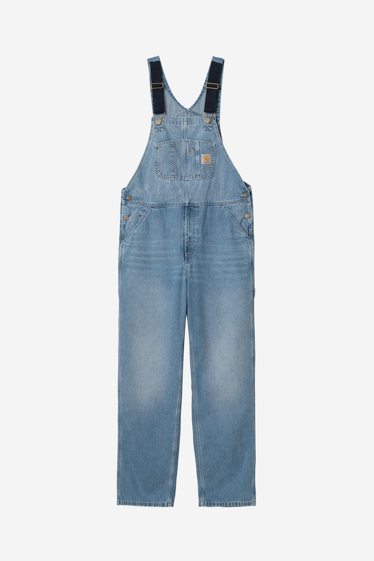Carhartt WIP Bib Overall stone washed in Light True Washed