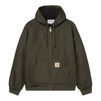 CARHARTT WIP Active Jacket 100% Cotton 'Dearborn' Canvas. 11.3 oz in Olive/rigid