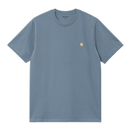 CARHARTT WIP S/S Chase T-Shirt 100% Cotton HW25 in Angelite/Gold