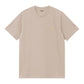 CARHARTT WIP S/S Chase T-Shirt 100% Cotton HW25 in Fleur De Sel/Gold