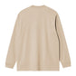 CARHARTT WIP L/S Chase T-Shirt 100% Cotton Combed Single Jersey. 235 g/m² in Fleur De Sel/Gold