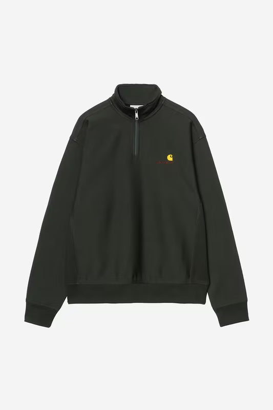 Carhartt WIP Half Zip American Script Sweat in Raven