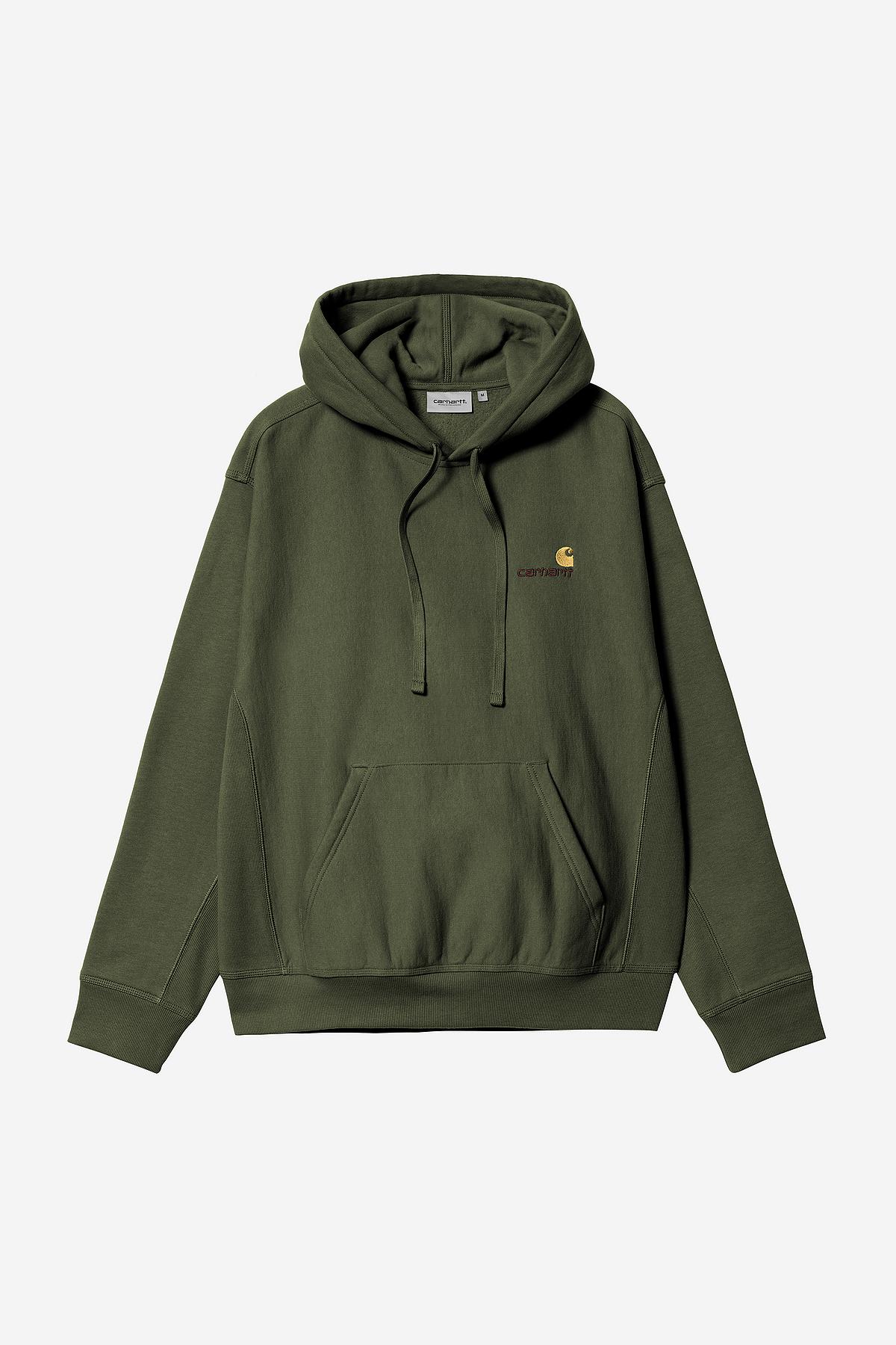 Carhartt WIP Hooded American Script Sweat in tarragon